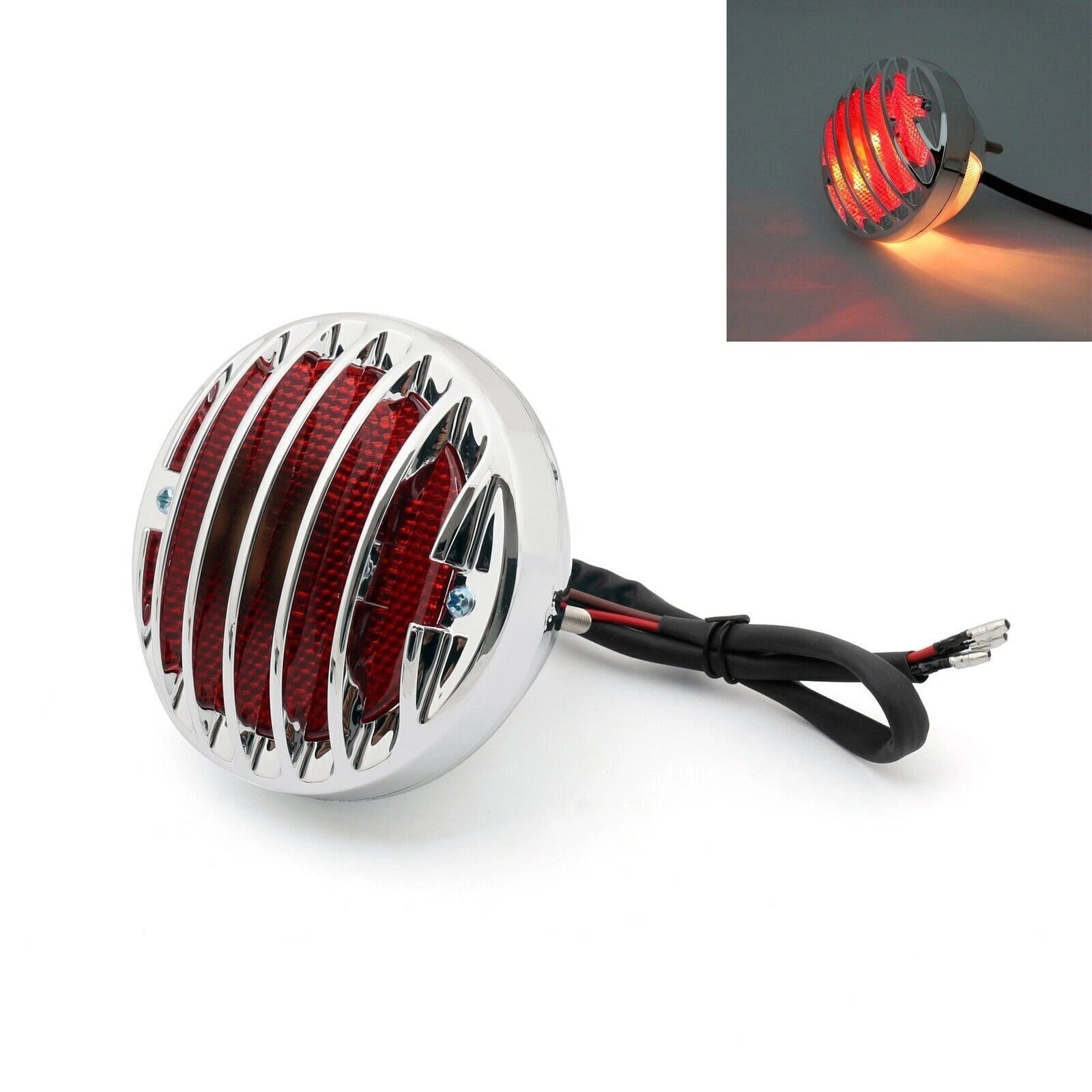 Round Motorcycle Tail Brake Light for Bobber Chopper (T9)