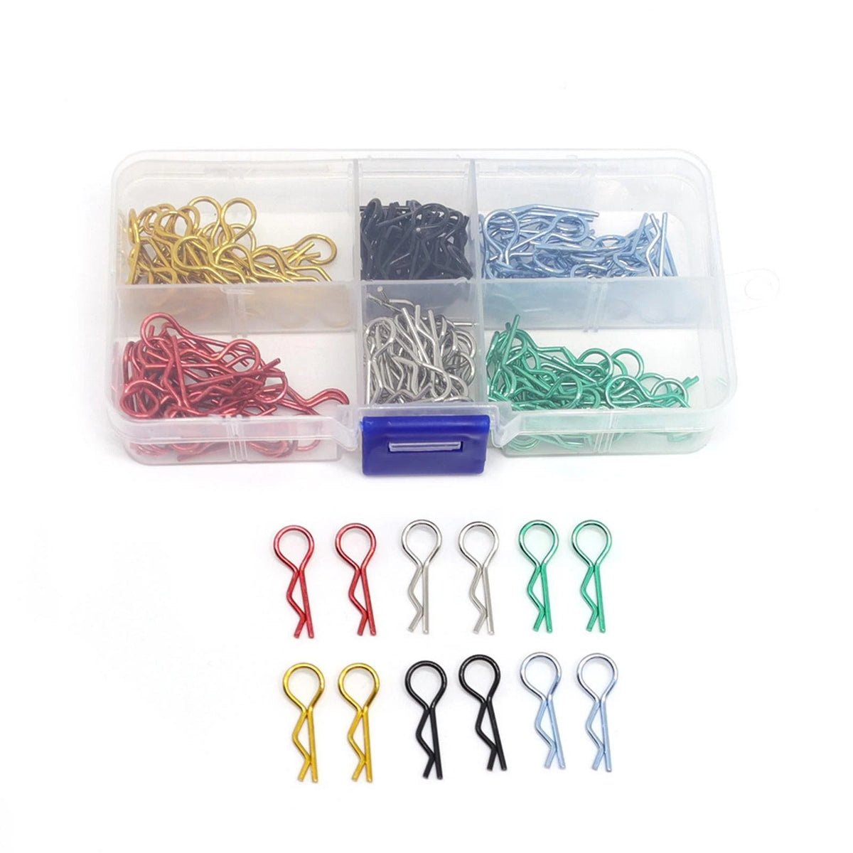 6 Colors Metal R Clips Bodyshell Pins for 1/10 1/12 RC Car Models