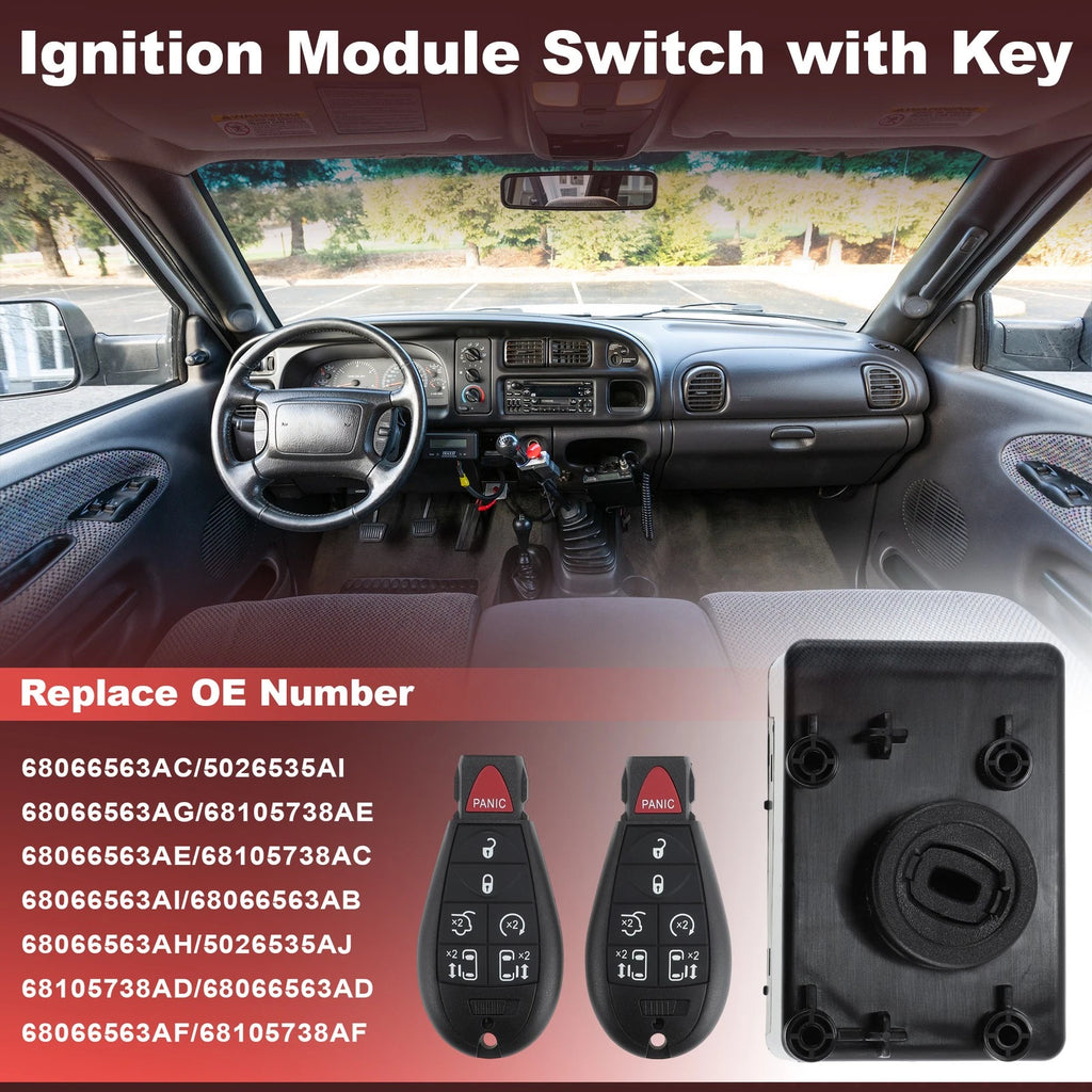 Ignition Module Switch with Key Fob for Ram 1500 2500 3500 (2011–2012)