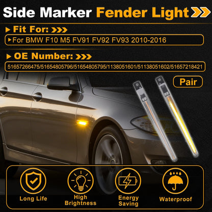 Side Marker Fender Light 51657266475 for BMW F10 M5 (2010–2016) 1 Pair
