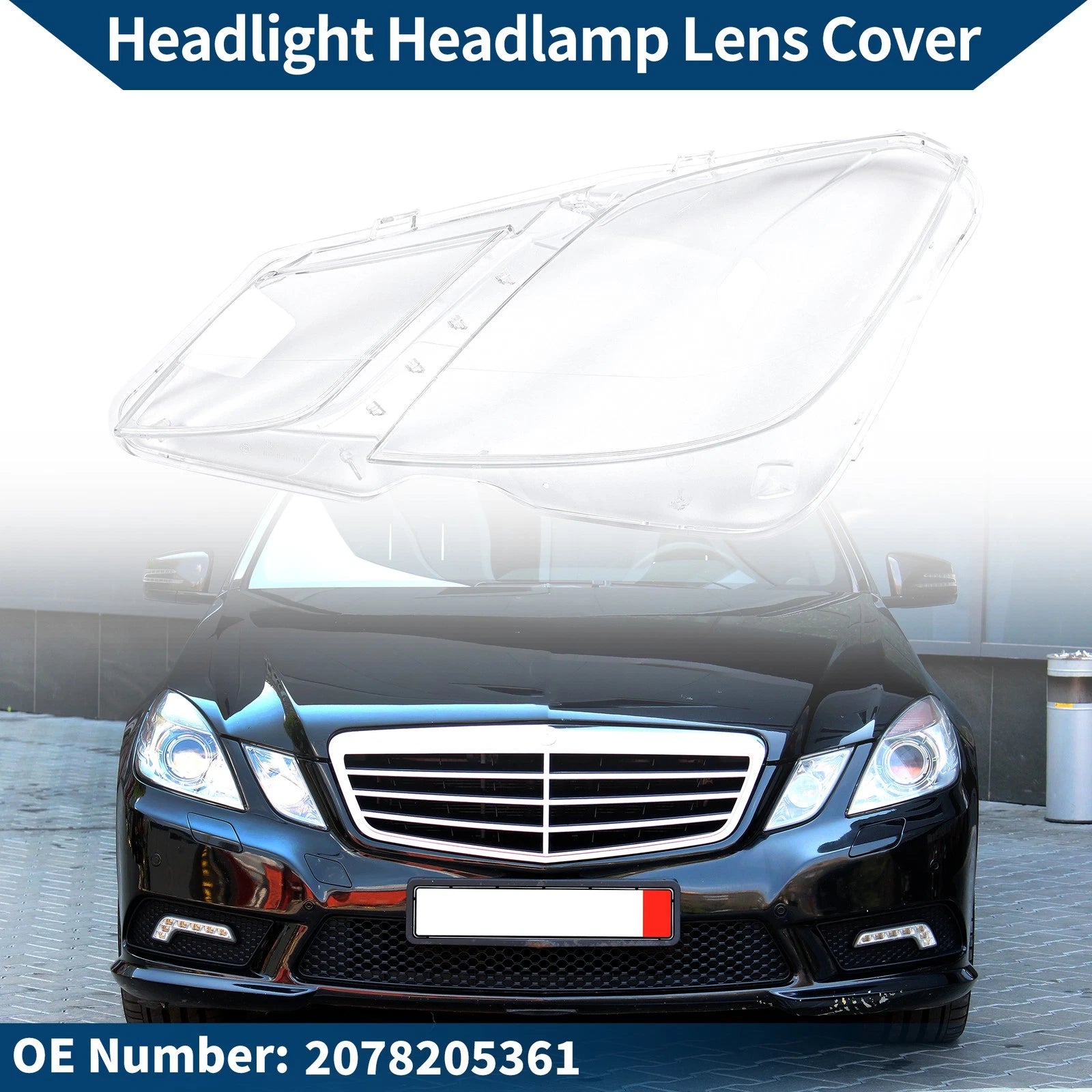 Headlight Lens Cover Front Left for Mercedes-Benz (2006–2013)