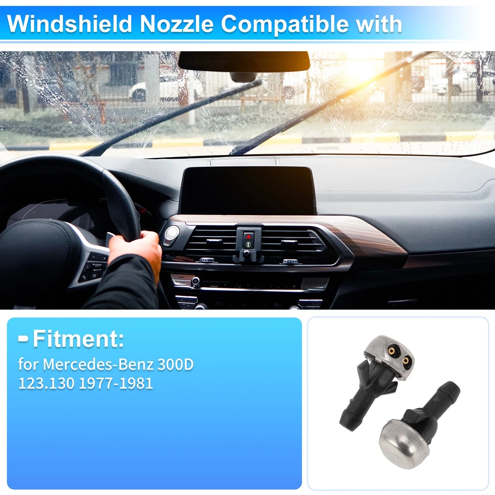 Windshield Washer Nozzle Replacement for Mercedes-Benz 300D (1978–1985)