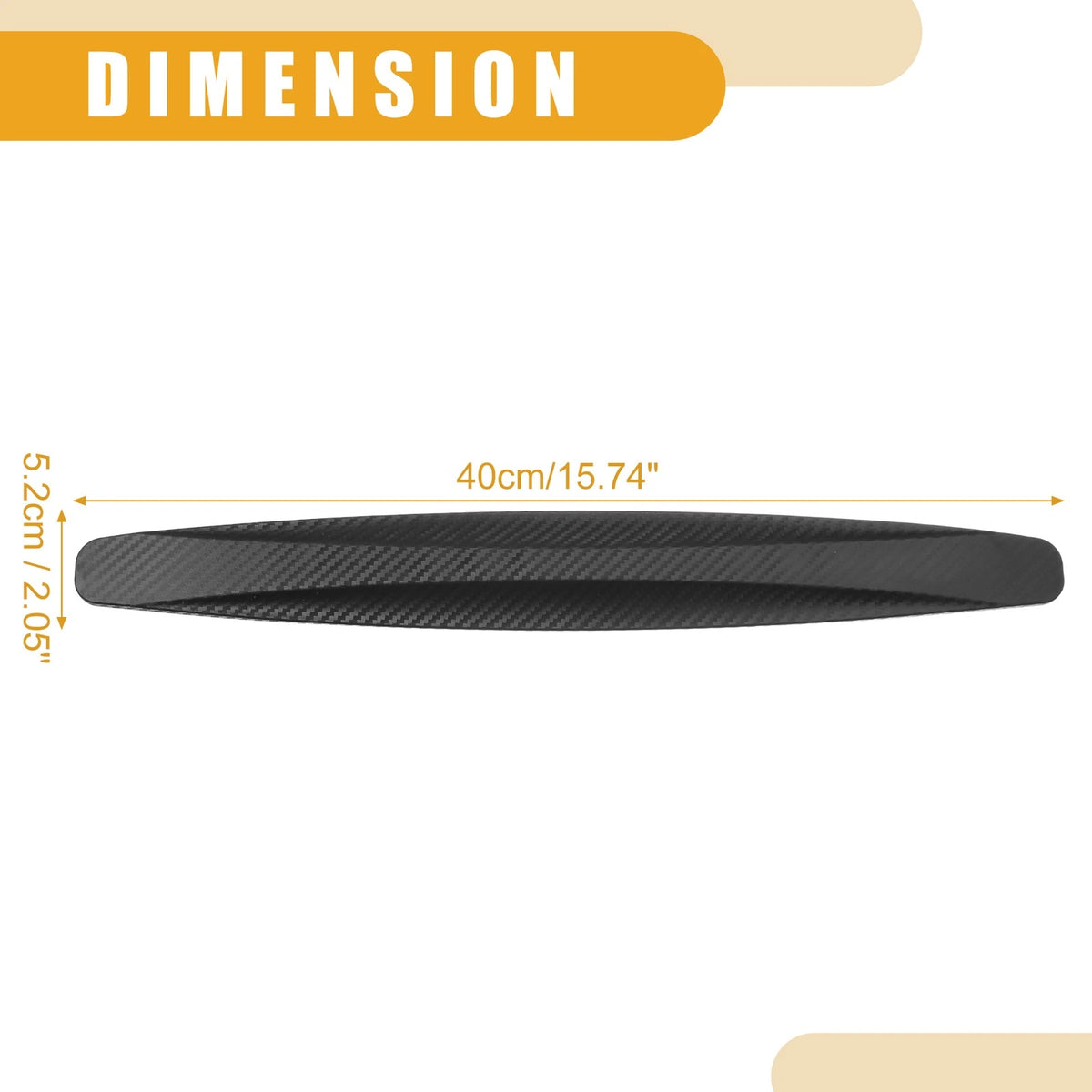 2pcs Car Bumper Guard Strips for Universal Fit (40cm, Carbon Fiber)