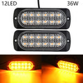 2X Amber 12 LED Strobe Light Kit for Universal Vehicles
