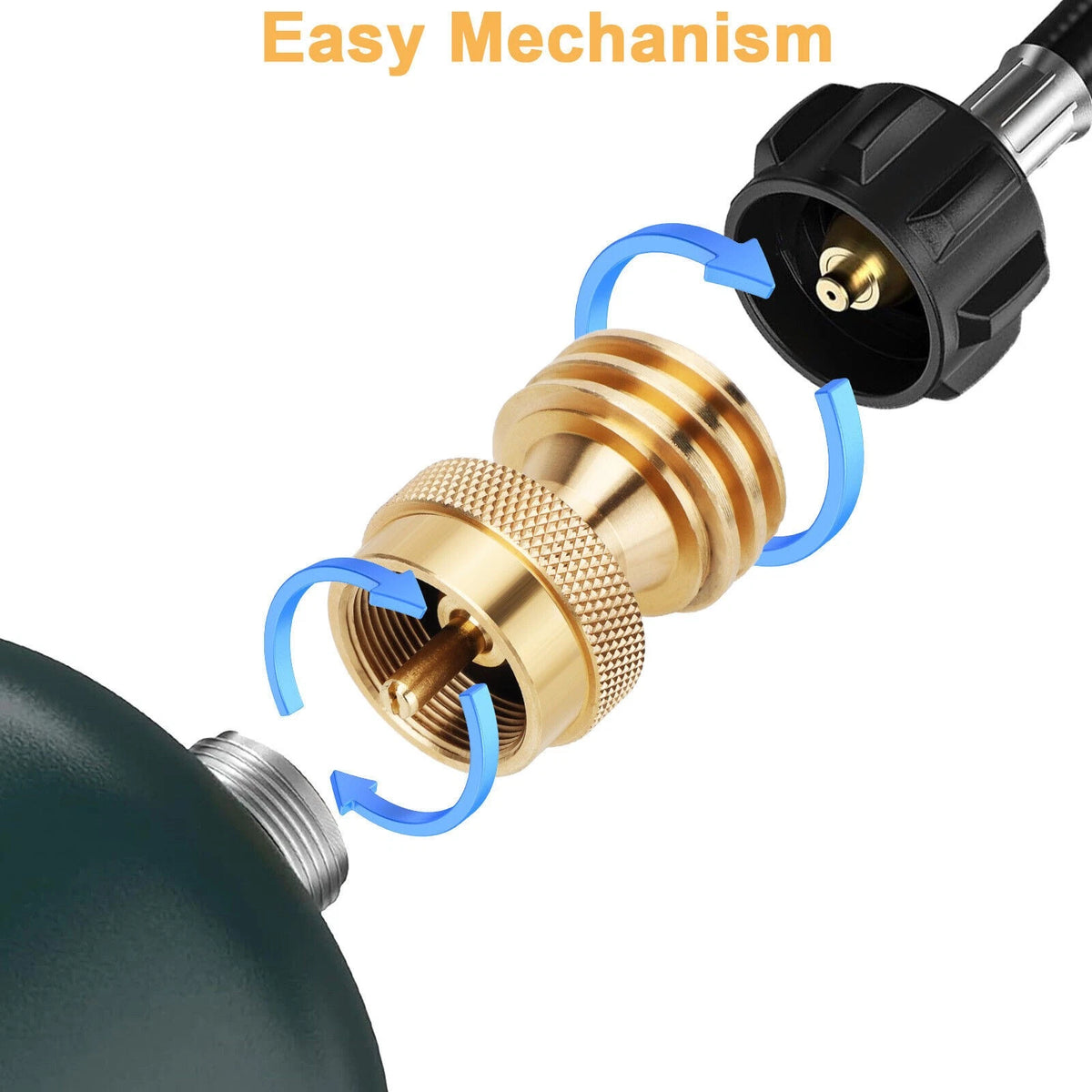 Propane Refill Tank Adapter for 1 lb Bottle from 20 lb Tank (Camping)