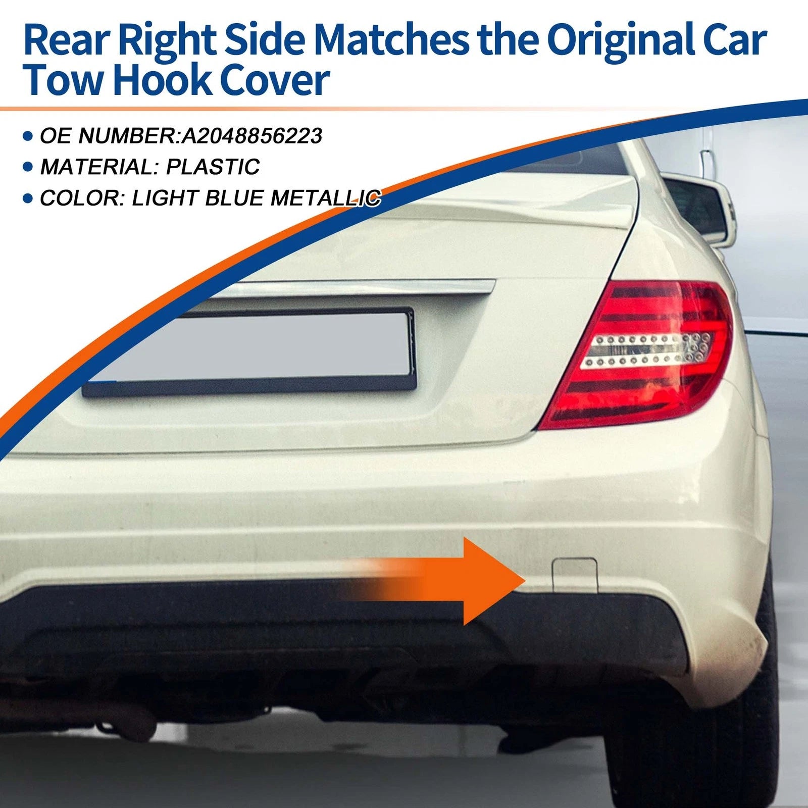 Rear Tow Hook Cover Replacement for Mercedes-Benz C-Class (2012–2015)