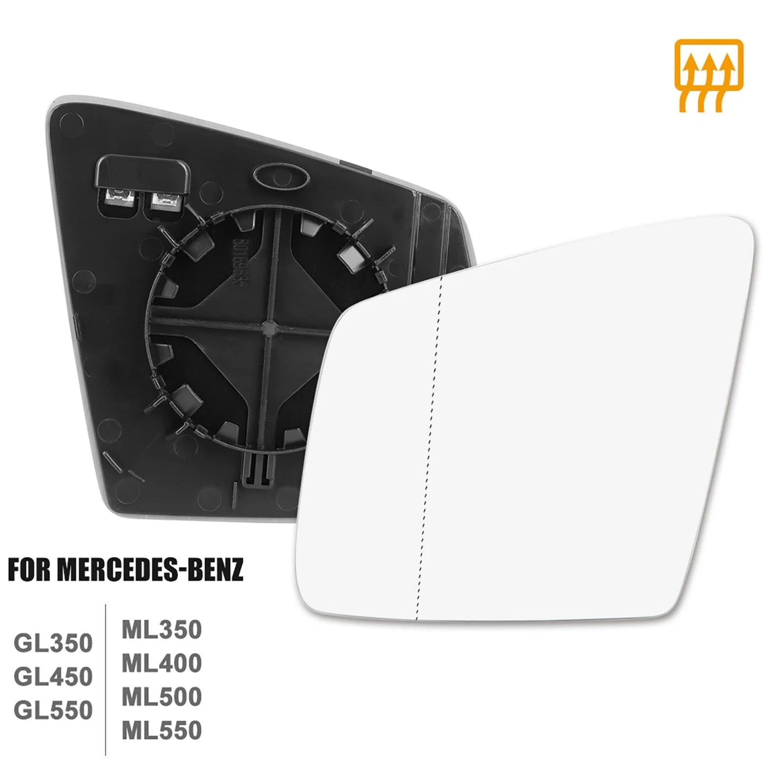 Heated Driver Side Mirror Glass Replacement for Mercedes-Benz GLE GLS (2016–2024)