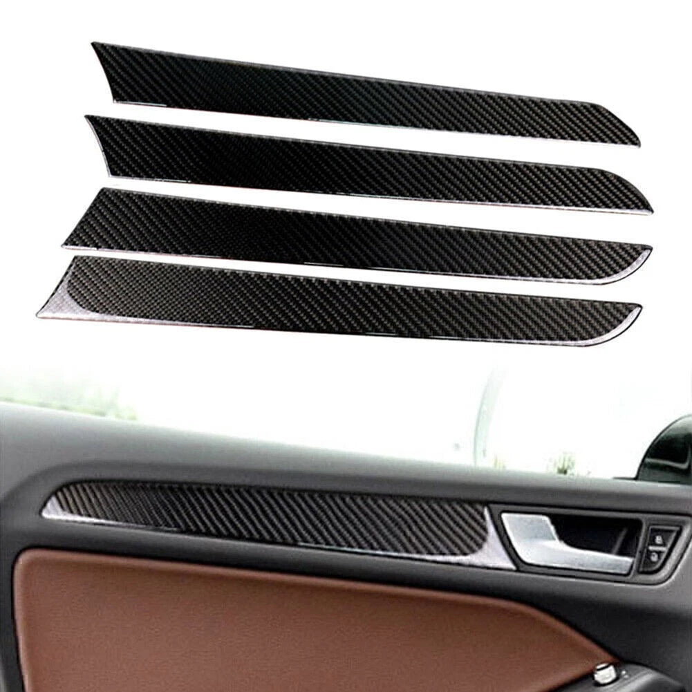 4x Carbon Fiber Interior Door Panel Cover Trim Sticker For 2009-2016 Audi A4 B8