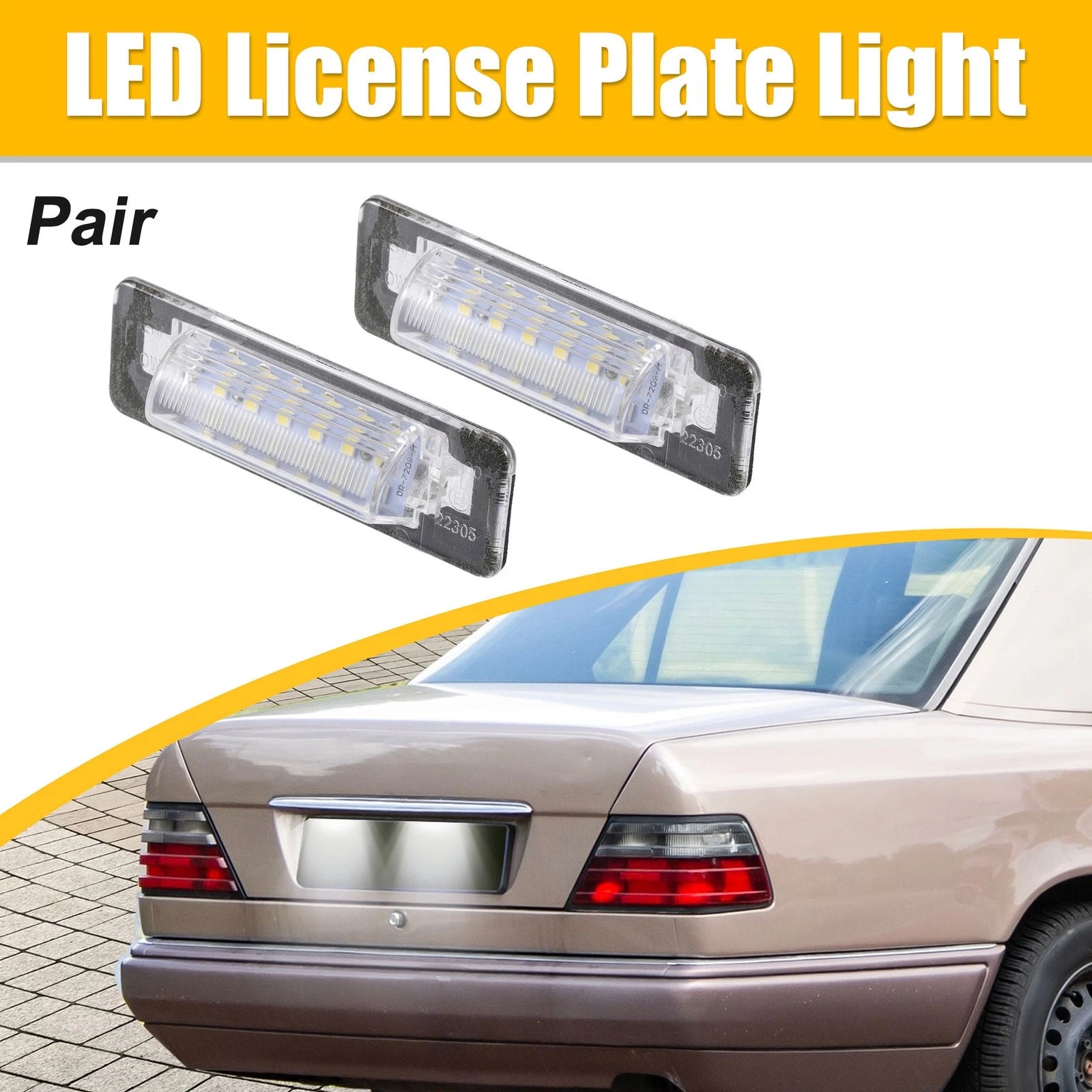 LED License Plate Light Lamp Pair Replacement for Mercedes-Benz E-Class W210 (1996–2003)