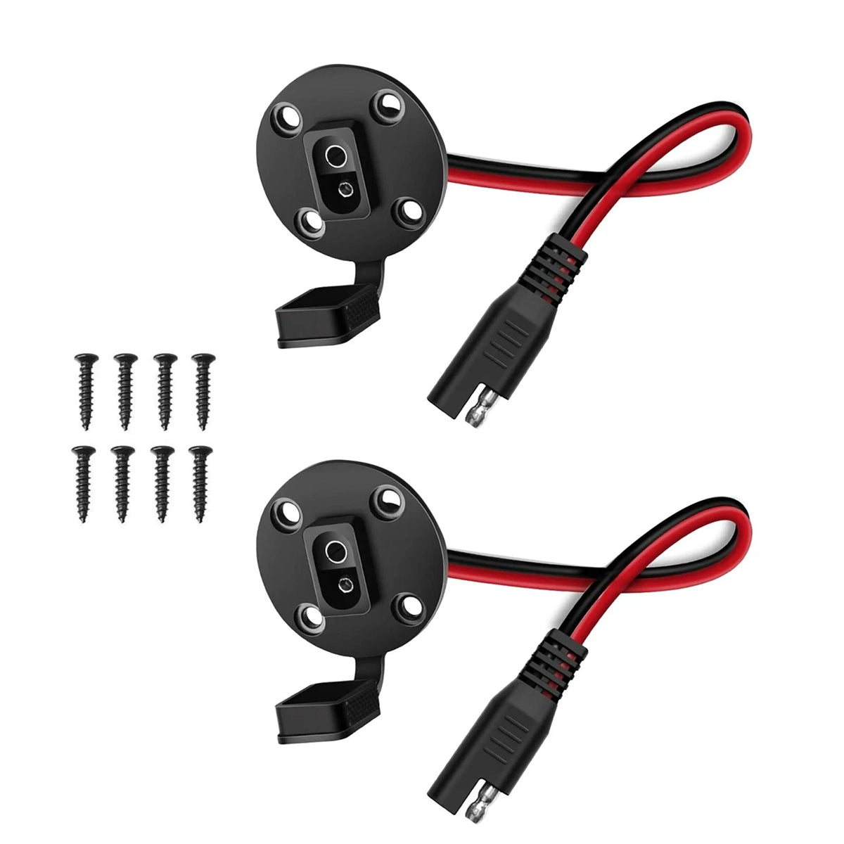 2 Pack - SAE Power Socket Sidewall Port for Solar Applications