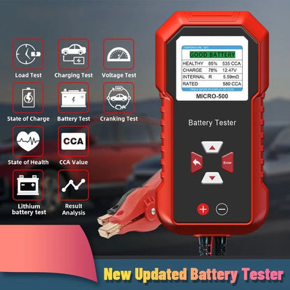 12V Battery Health Tester for Car Motorcycle Start Stop Vehicles