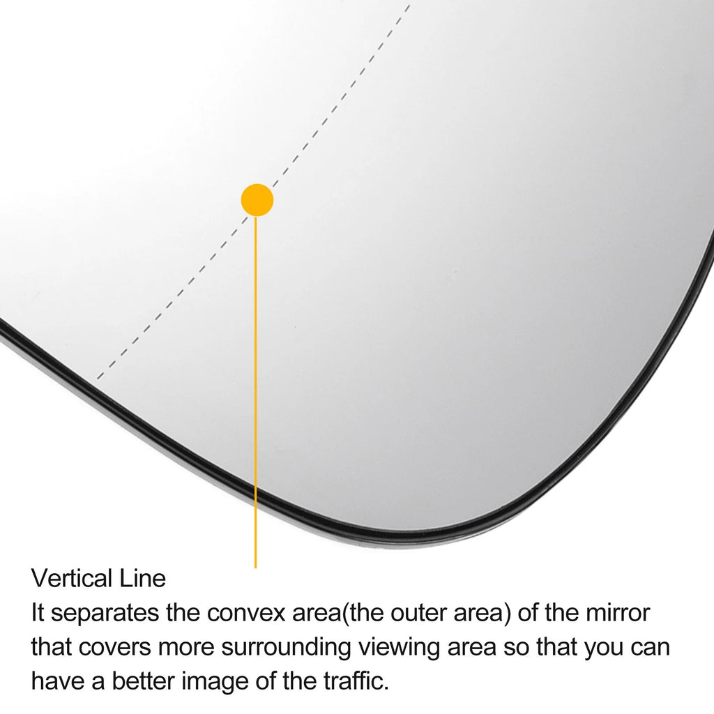 Right Side Heated White Mirror Glass for Opel Corsa C (2000–2006)