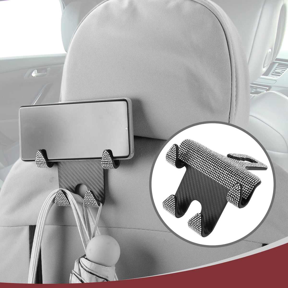 1 Pcs Universal Car Seat Headrest Hook for Purses and Bags (4.33"x4.53")