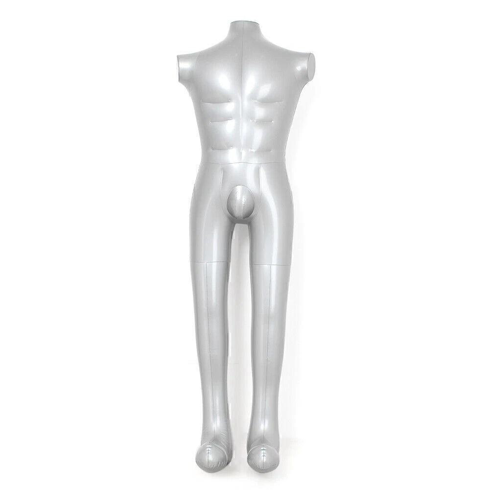 Inflatable Mannequin Torso Dummy Display - Silver Armless Fashion