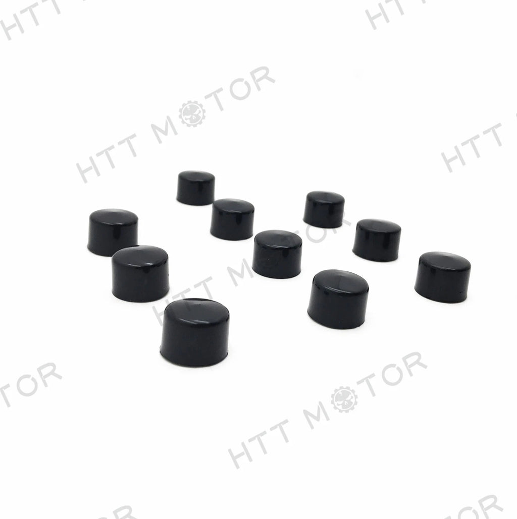 10x Black 3/8" Allen Socket Bolt Cap Covers for Harley (Misc Hardware)