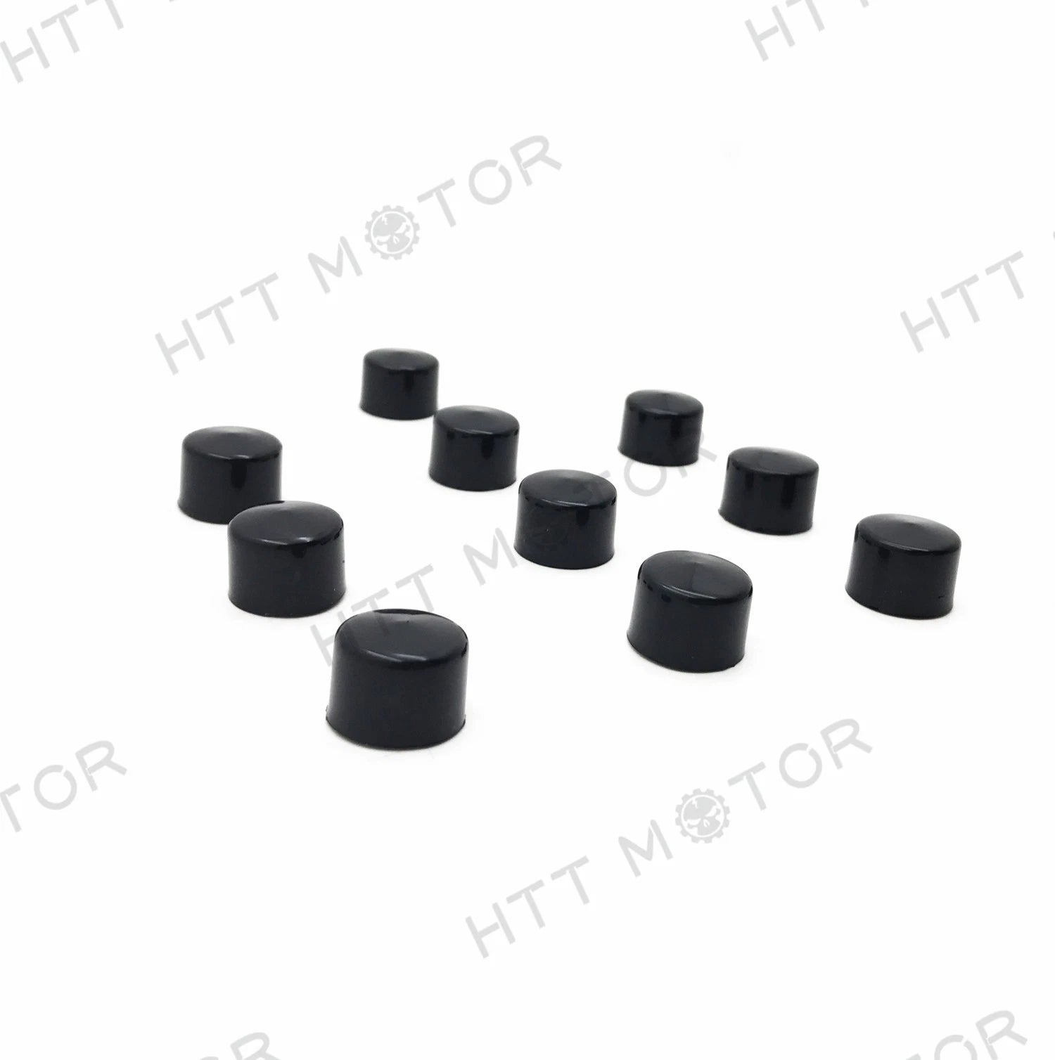 10x Black 3/8" Allen Socket Bolt Cap Covers for Harley (Misc Hardware)