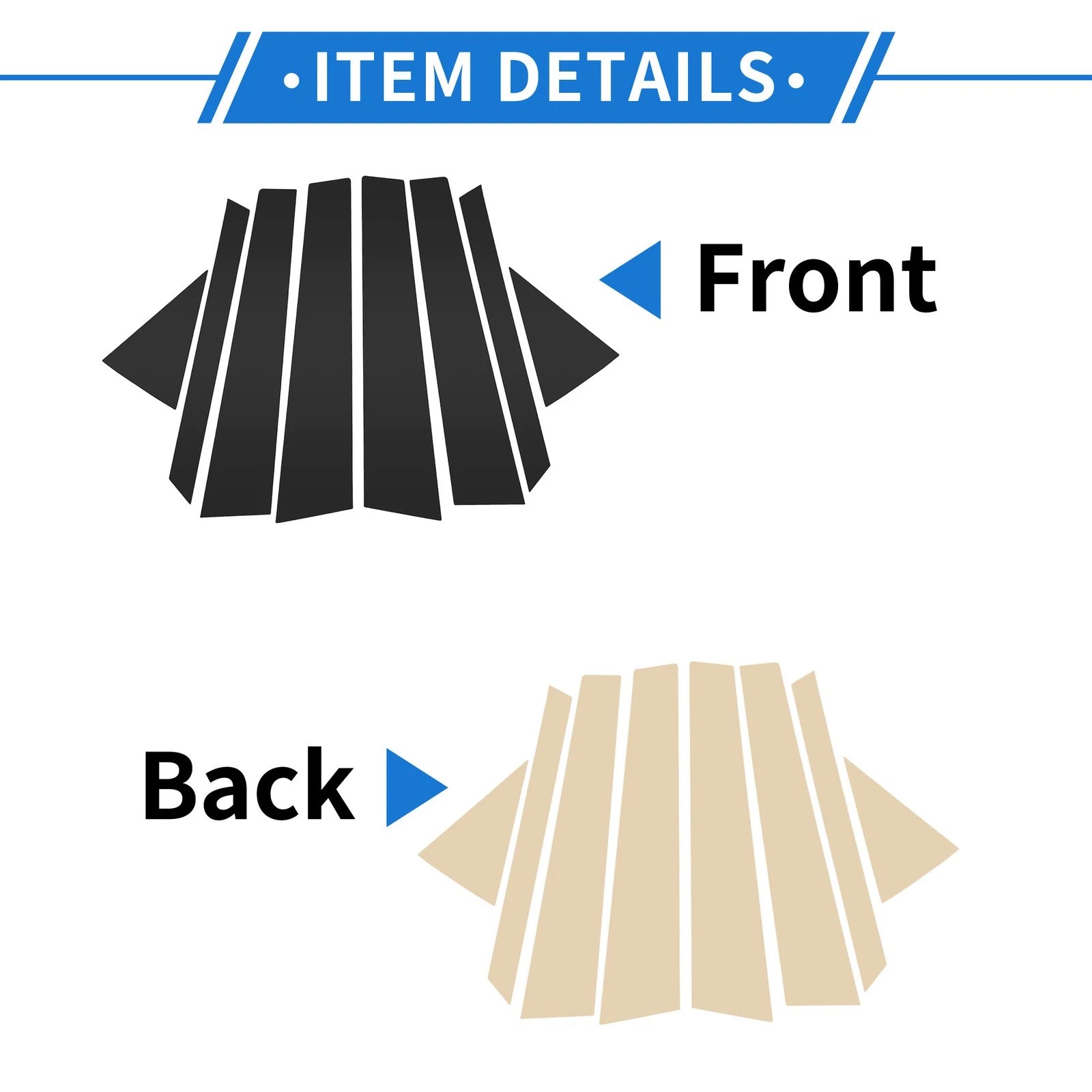 8 Pcs Door Pillar Window Trim Replacement for Hyundai Tucson (2016–2018)
