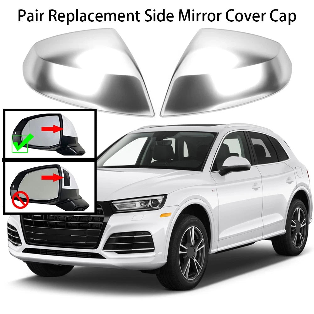 Pair Chrome Side Wing Mirror Cap Covers for Audi Q5 FY (2018–2024)
