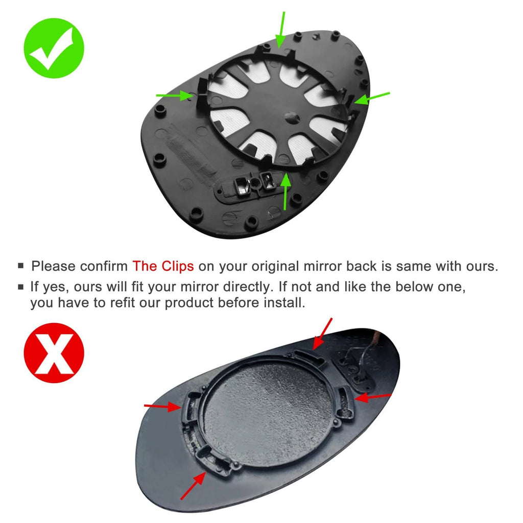 Driver Heated Mirror Glass w Backing Plate for BMW 1 Series (2006–2013)