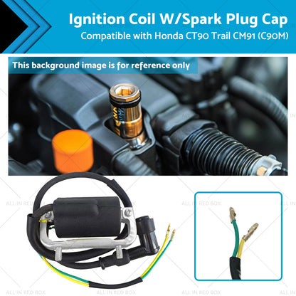 Ignition Coil with Spark Plug Cap for Honda CT90 Trail CM91 (C90M)