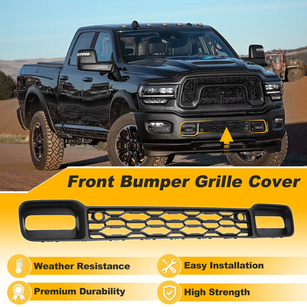Front Bumper Grille Cover Replacement for Dodge Ram 2500 3500 (2019–2024)
