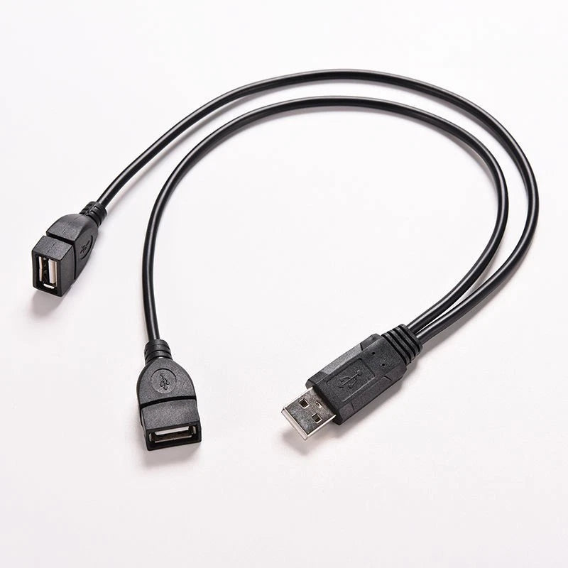 USB Y Splitter Cable Connector for Dual USB Female Jack (2.0A)