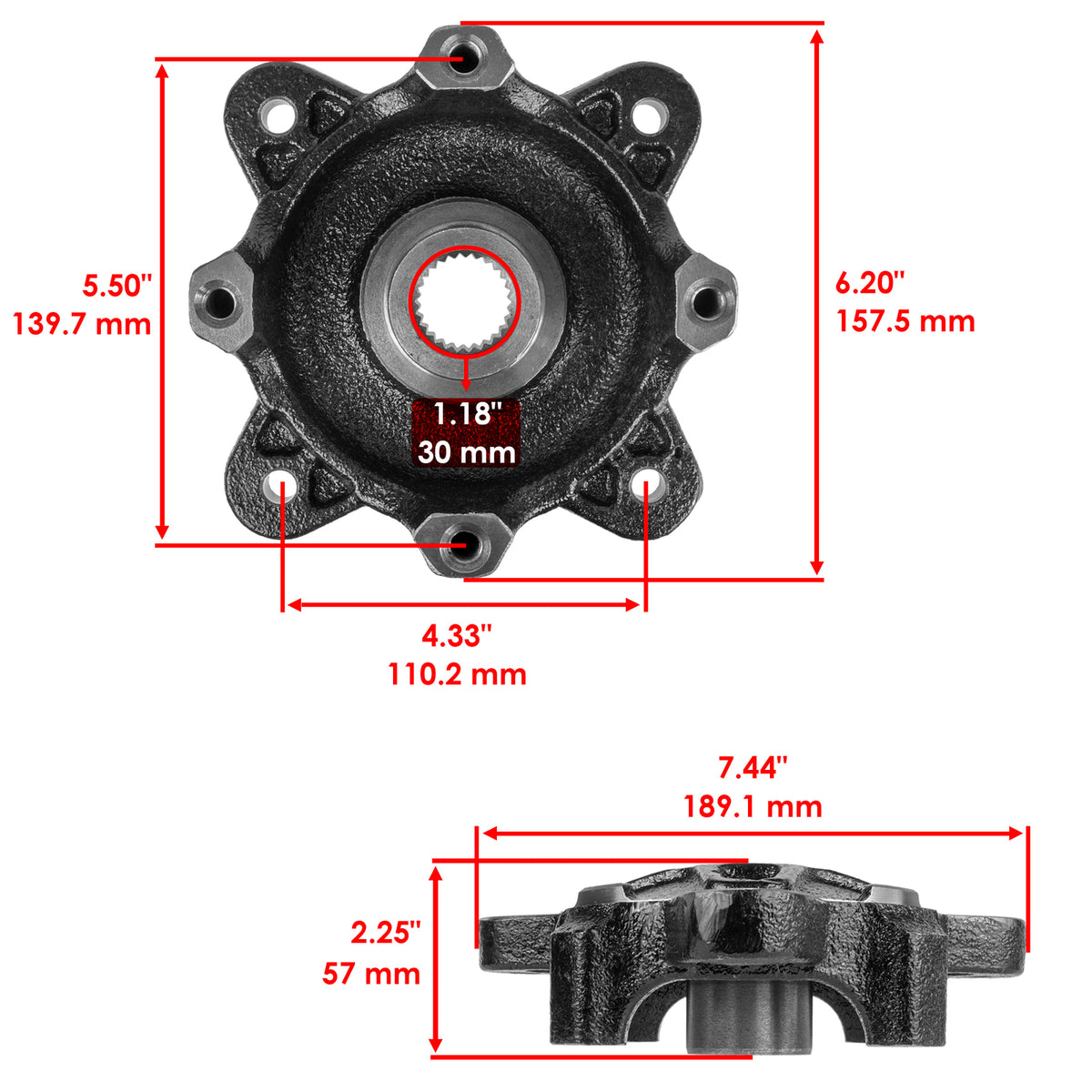 Front Wheel Hub And Ball Bearing Replacement for Polaris RZR4 800 EFI (2012–2014)
