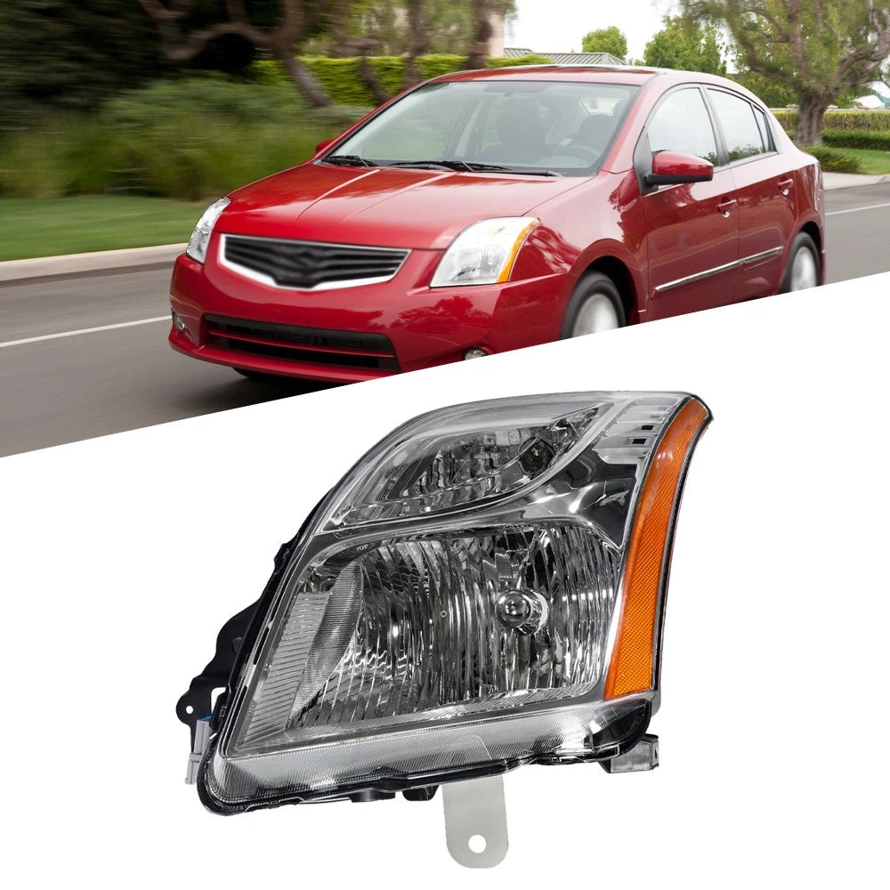 Headlight Assembly Chrome Left for Nissan Sentra (2010–2012)