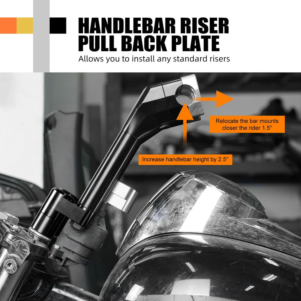 Anodized Handlebar Riser Pull Back Plate for Harley Road Glide (2008–2023)