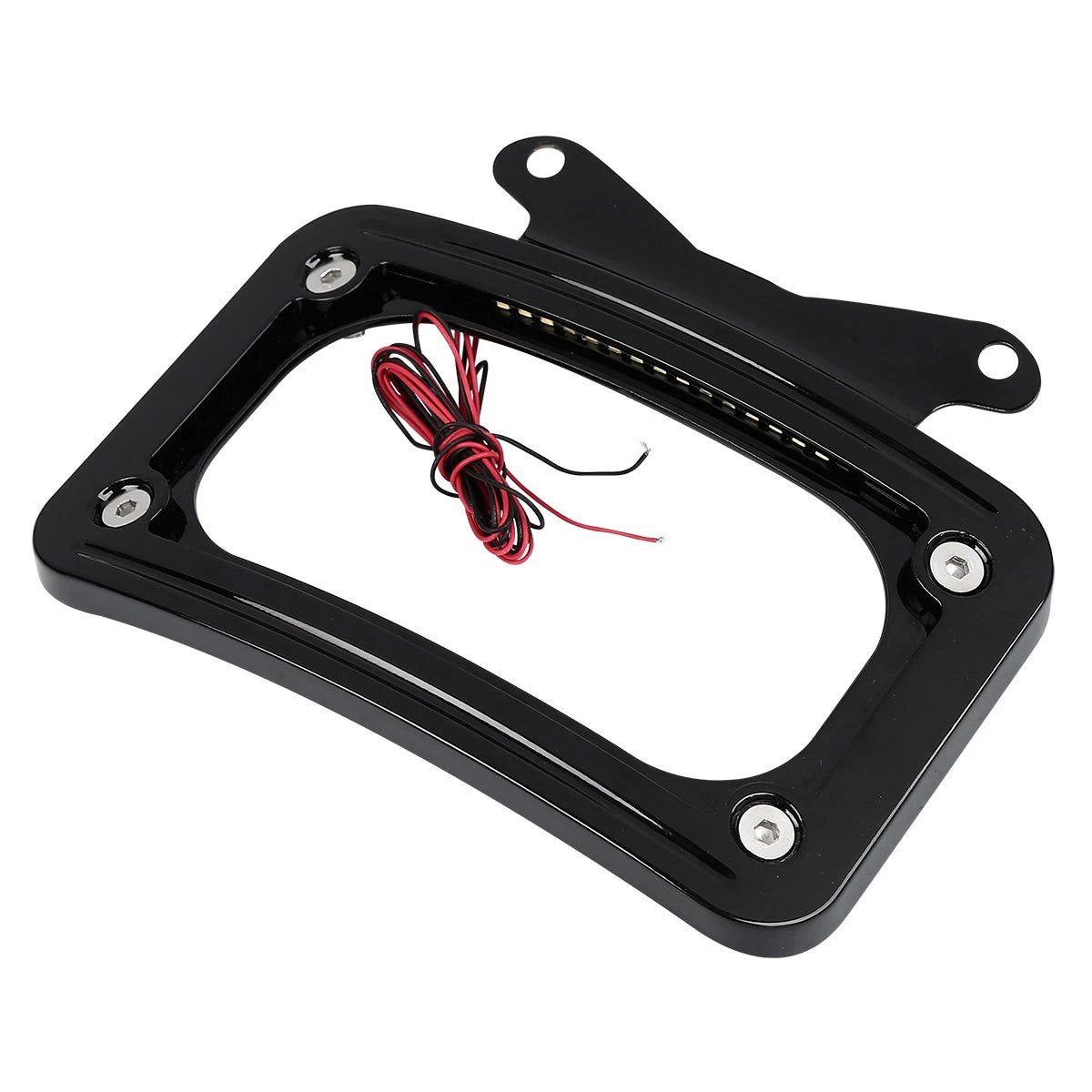 Rear Curved License Plate Frame with LED Light for Harley Touring (2014–2023)