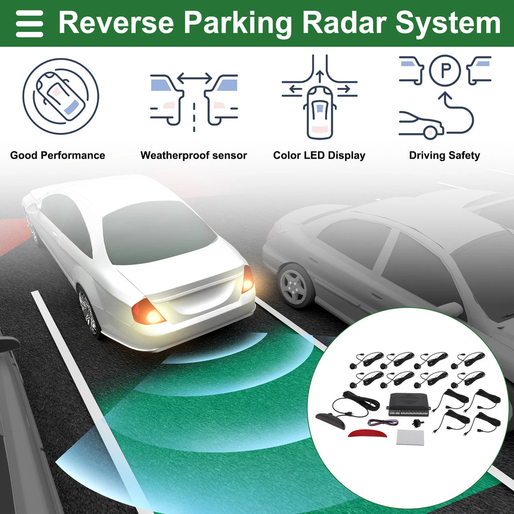 Reverse Backup Radar System for - 8 Parking Sensors