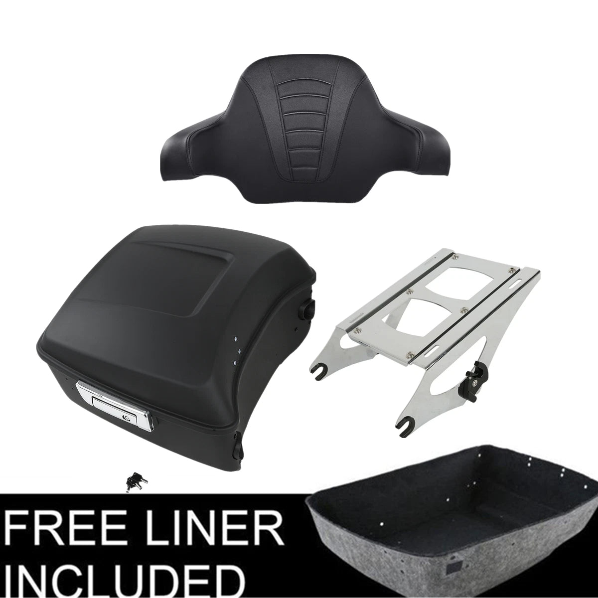 Matte Black Trunk Pad Rack for Harley Touring (2014–2025)