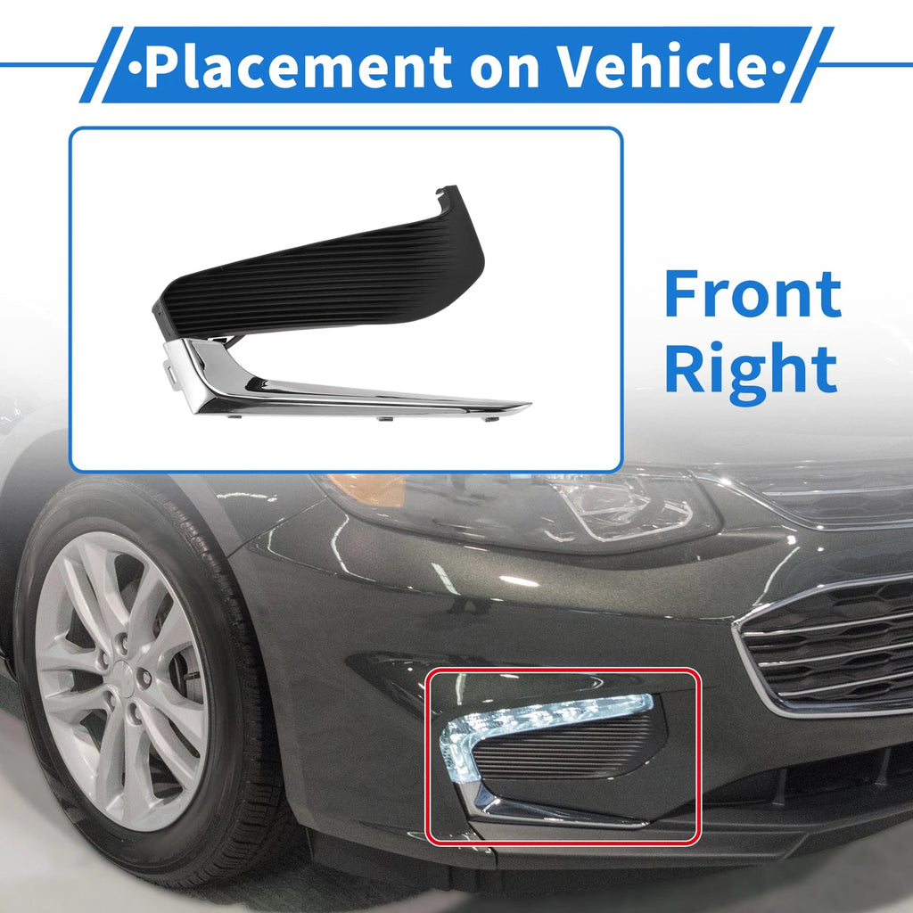 Front Right Fog Light Grille Replacement for Chevrolet Malibu (2016–2018)