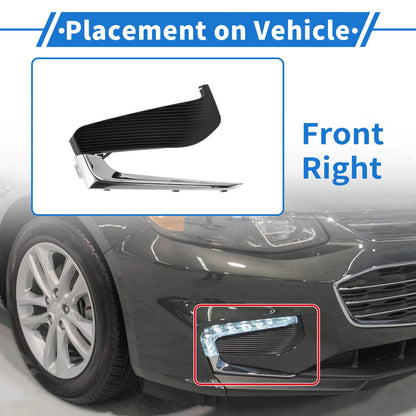 Front Right Fog Light Grille Replacement for Chevrolet Malibu (2016–2018)