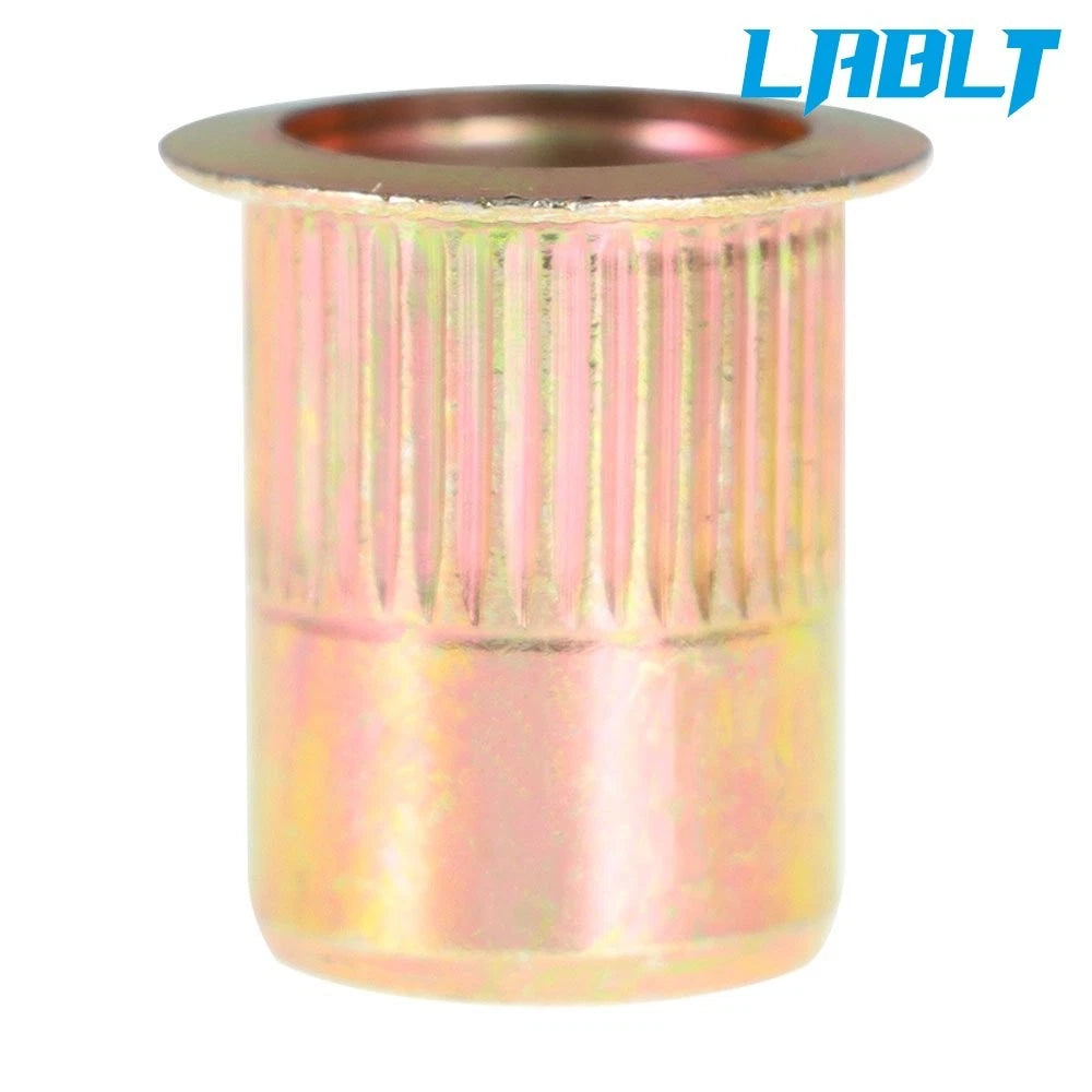 50PC Rivet Nut Flat Head Threaded Insert for Various Applications (Carbon Steel)