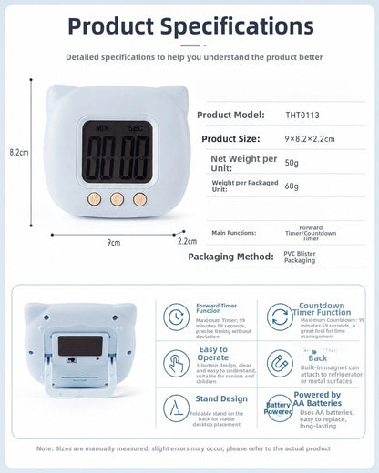 Timer Stand for Countdown Stopwatch Functions (9 x 8.2 x 2.2 cm)