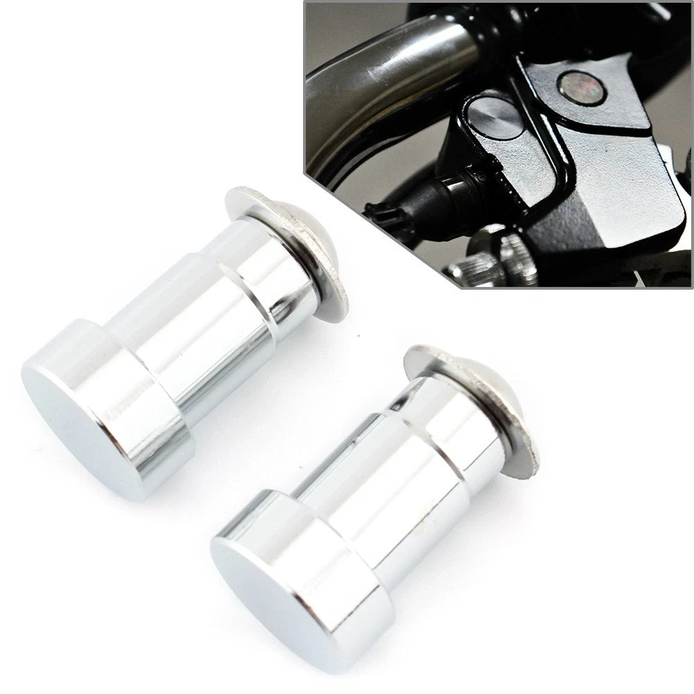 Pair CNC Mirror Hole Caps for Triumph Thruxton (2004–2023) Chrome