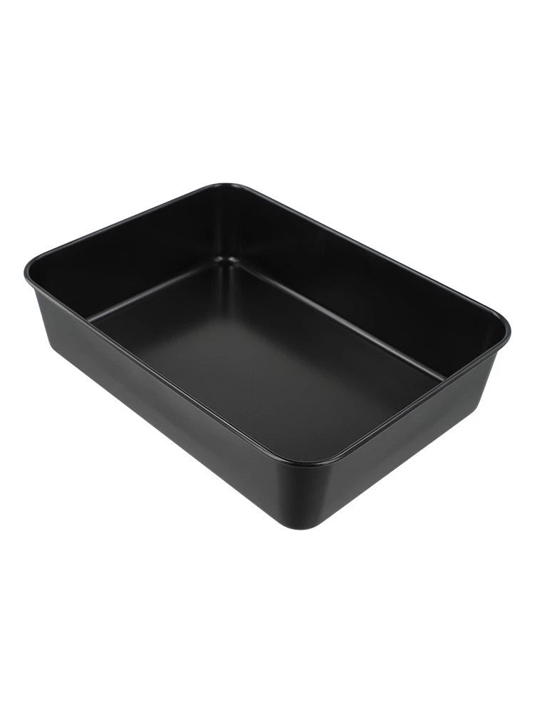 Deep Black Carbon Steel Baking Pan for Brownies Cakes Casseroles (26x19x6cm)