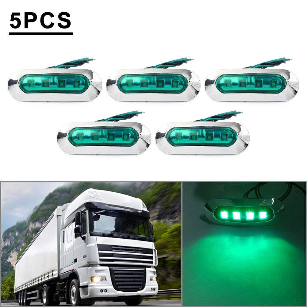 5pcs LED Side Clearance Marker Lights for Truck Trailer Pickup (12V 24V)