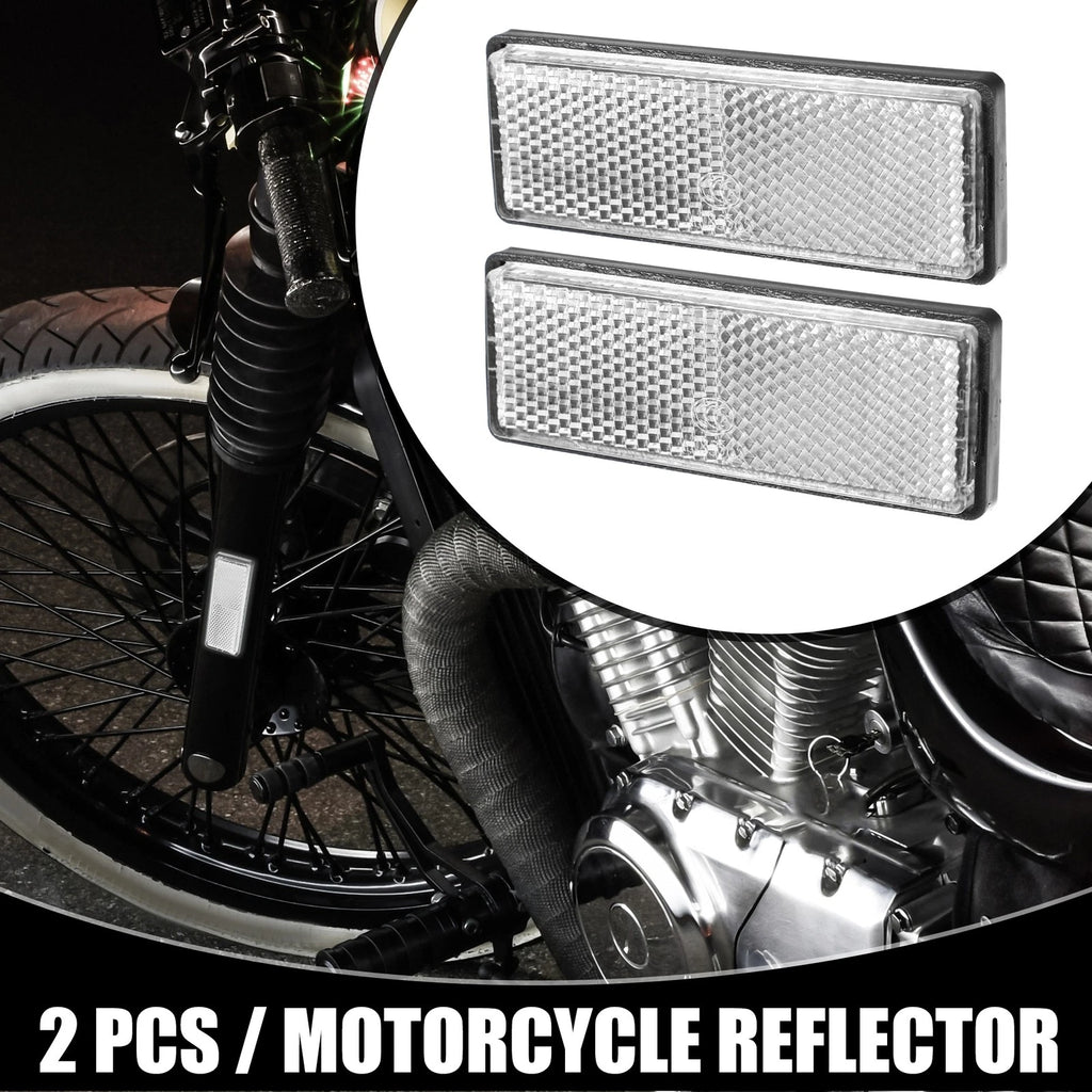 2Pcs Universal Rectangle Motorbike Reflector 3.46 x 1.26 for All Models
