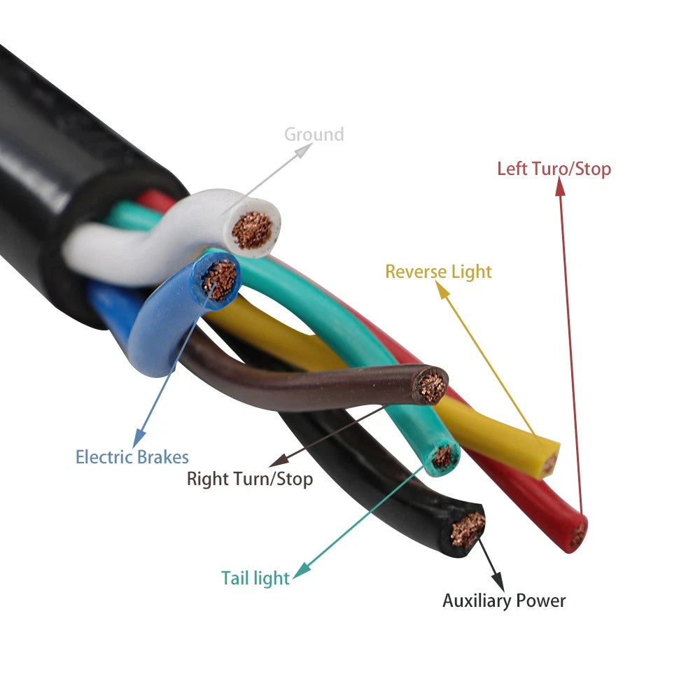 7FT 7-Pin 7-Way Trailer Cable for RV