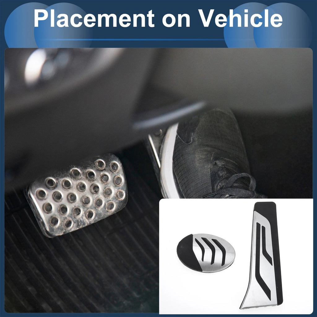 Automatic Footrest Pedal Covers Set for BMW X1 F48 (2016–2022) Silver Tone