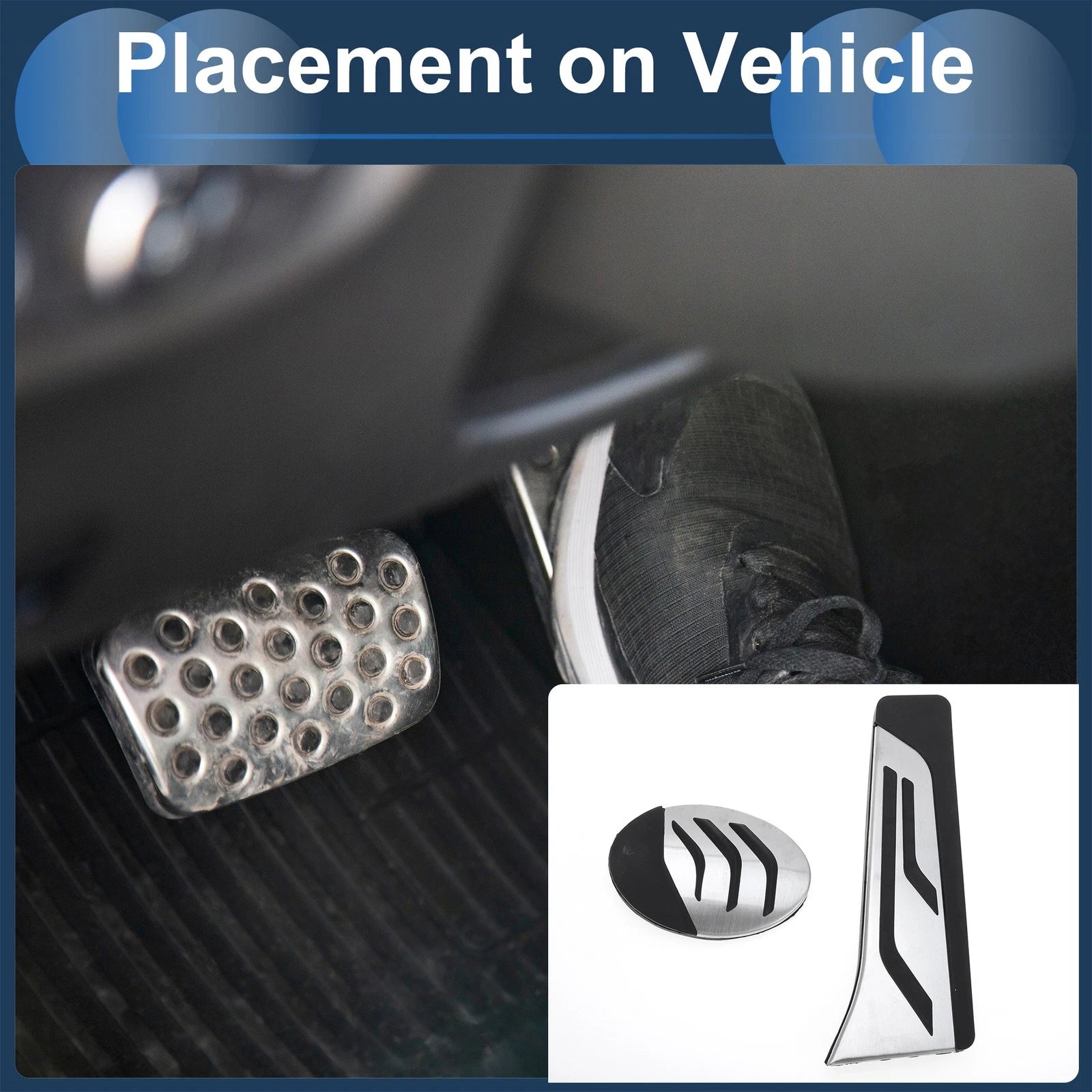 Automatic Footrest Pedal Covers Set for BMW X1 F48 (2016–2022) Silver Tone