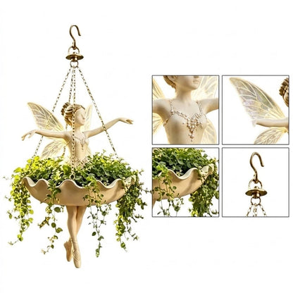Resin Hanging Flower Basket with Metal Chain for Easy Installation