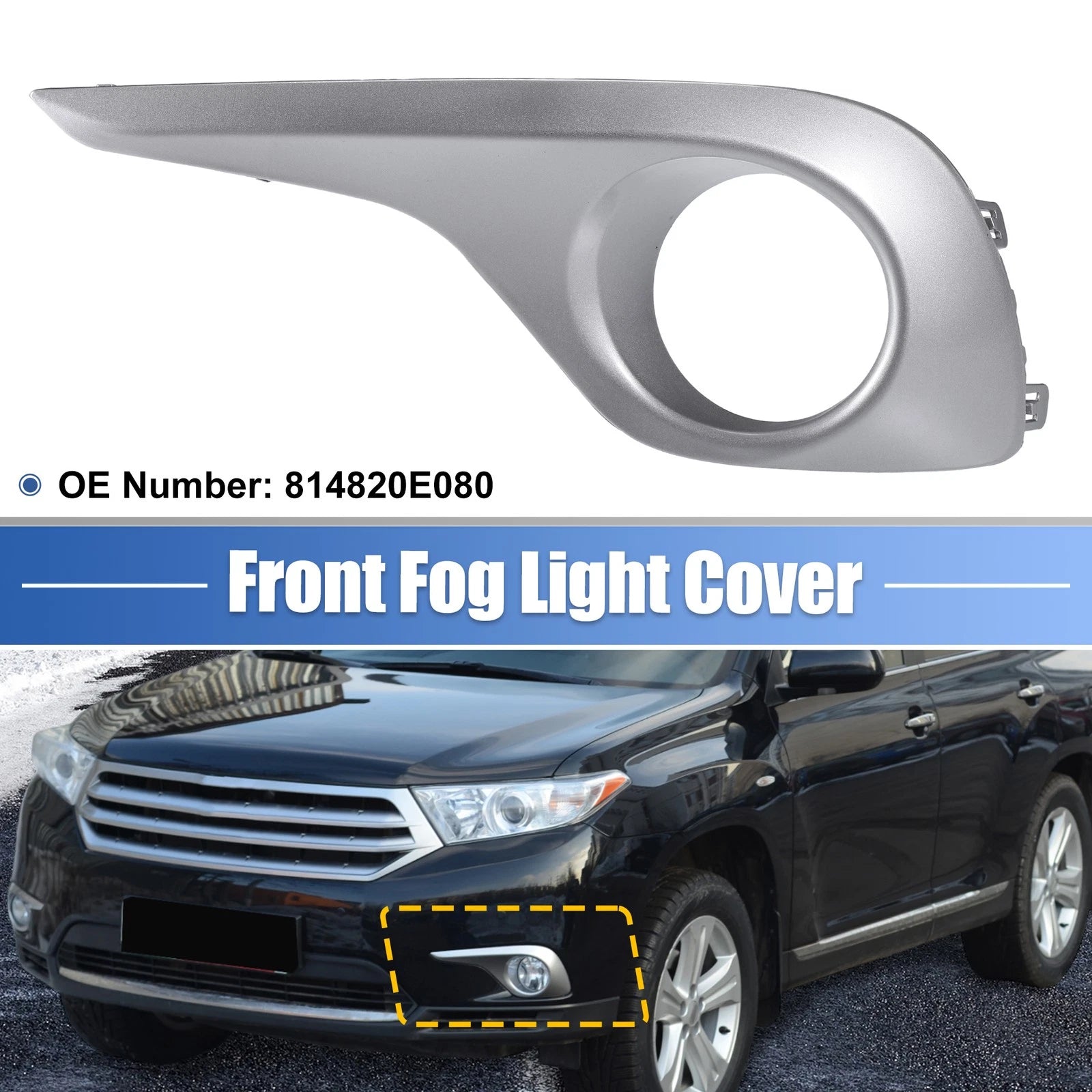 1 Pcs Fog Light Grille Cover Replacement for Toyota Highlander (2013–2013)