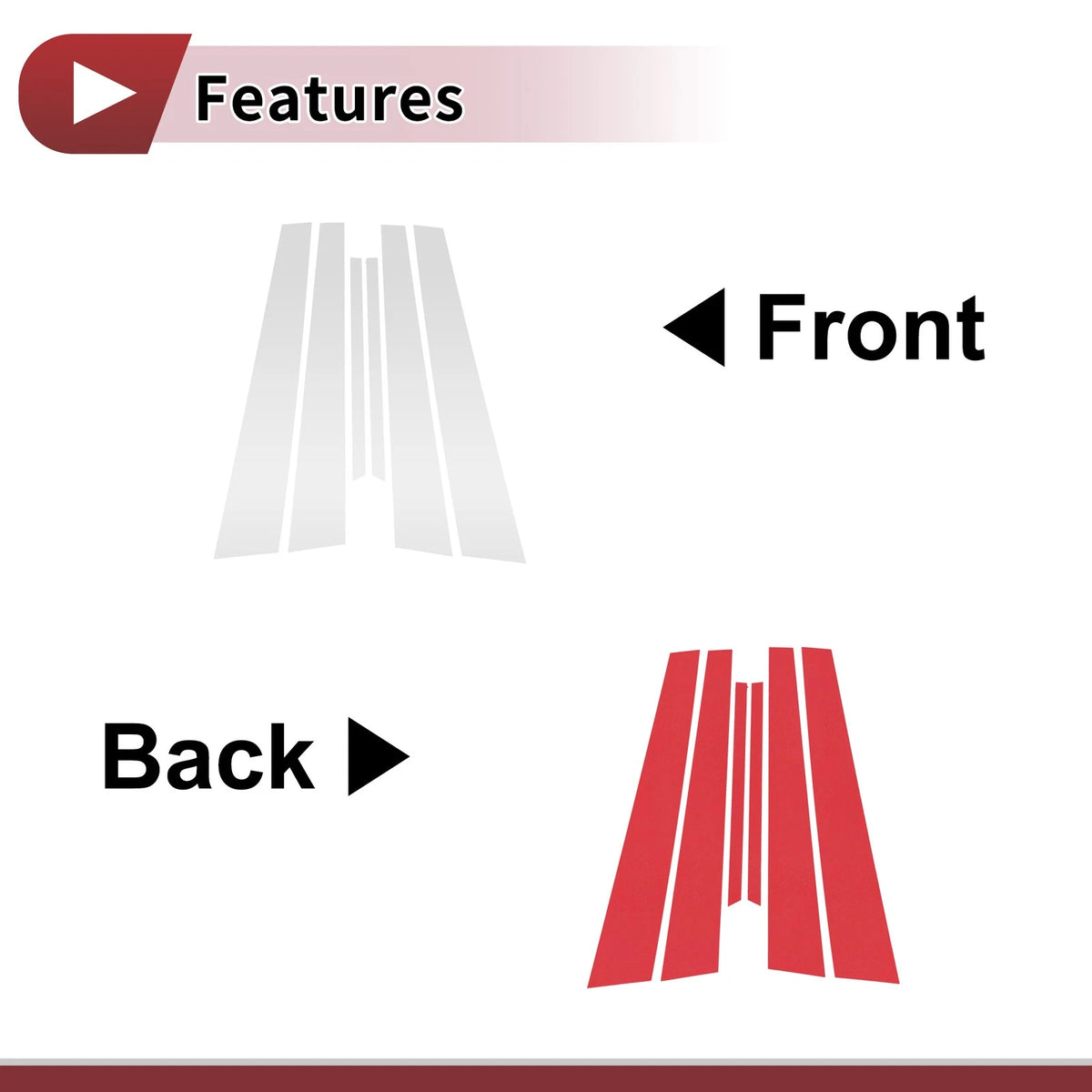 Door Pillar Window Trim Set Front Rear Left Right for Mitsubishi Lancer (2002–2007)