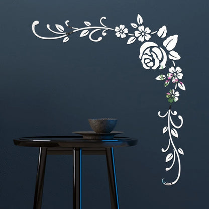 Removable Mirror Flower Art Wall Sticker for Home Room Decor