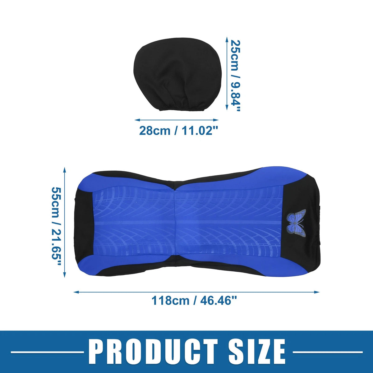 Set of 4 Universal Car Seat Covers for Truck Auto Interior - Blue
