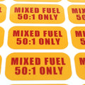 Mixed Fuel Sticker 50:1 for All Makes and Models