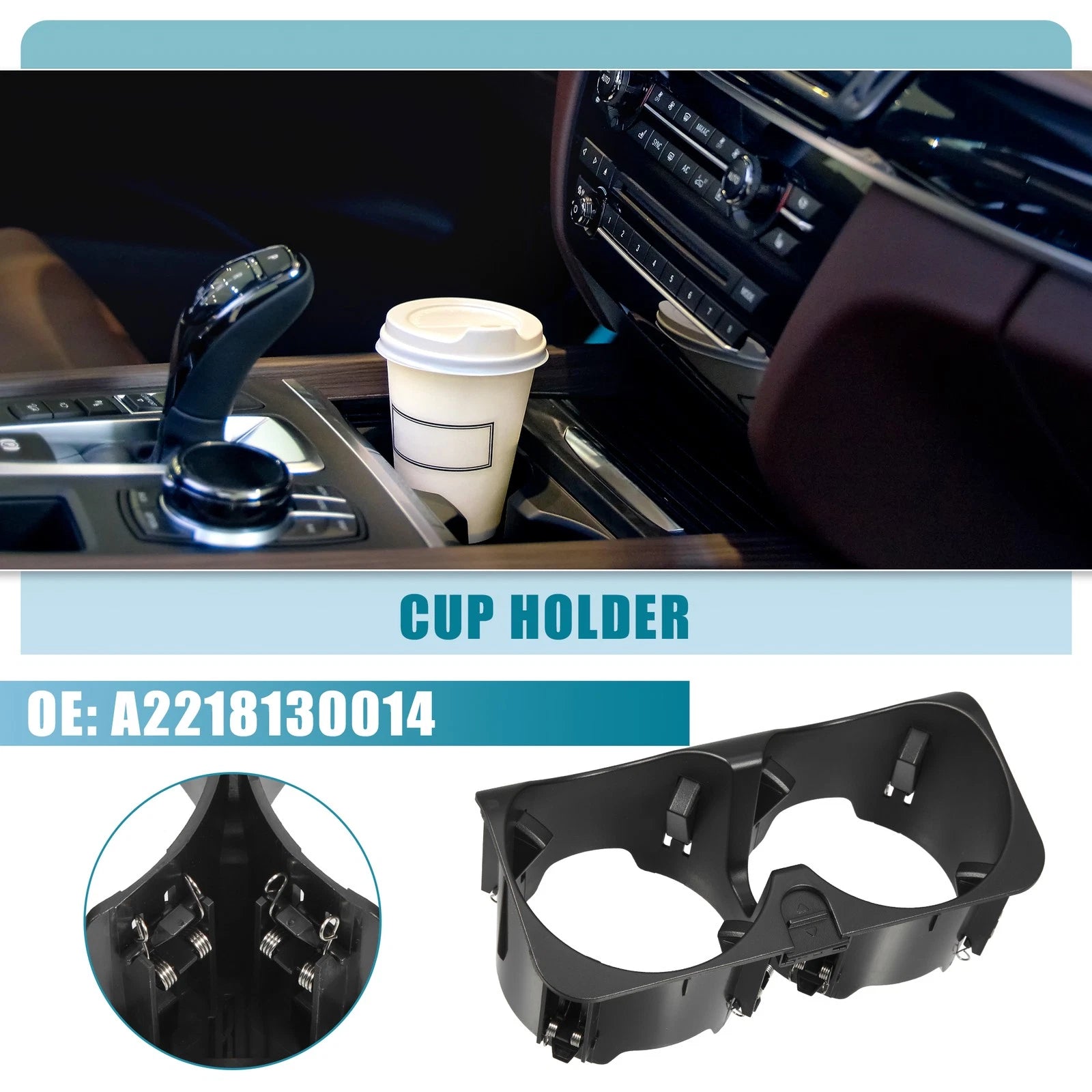 Rear Cup Holder Insert Replacement for Mercedes Benz S Class W221 (2009–2013)